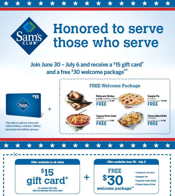 Special Military Offer From Sam's Club this July 4th Week for Military